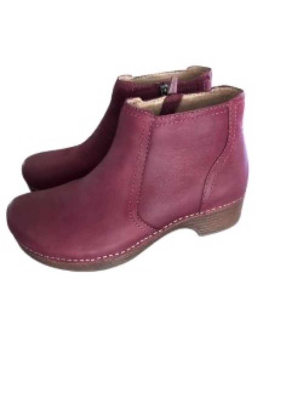 Dansko Barbara Burgundy Burnished Nubuck Leather Ankle Boots 38